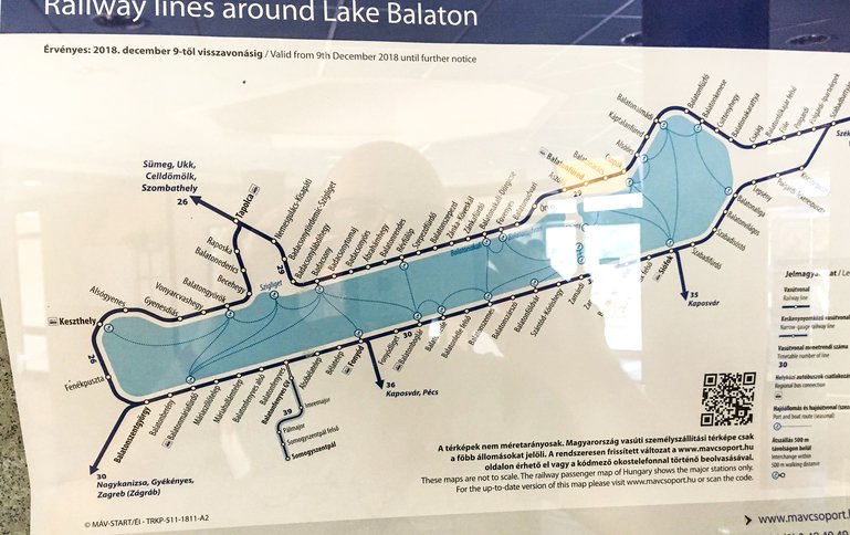 Railway system around the Balaton lake