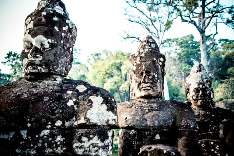 Hindu Devas lining the causeway entrances to Angkor Thom