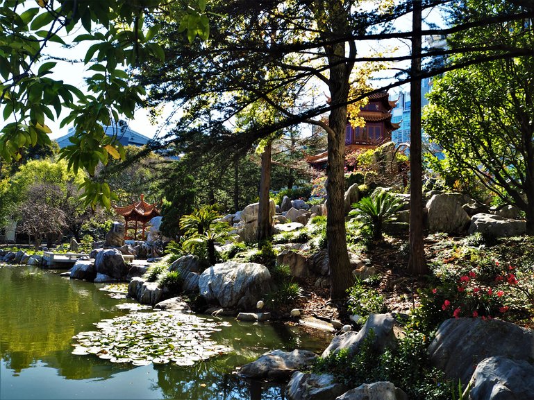 Inside the beautiful gardens