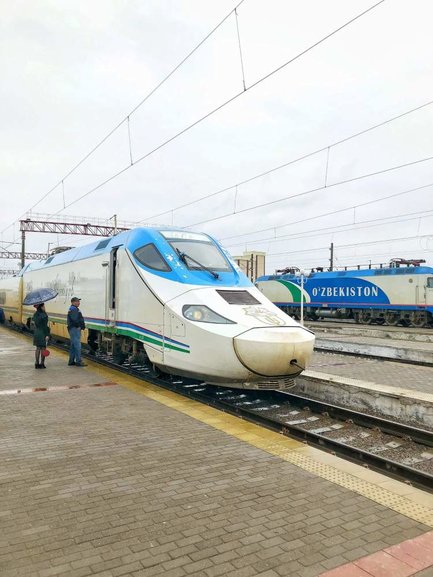 Travel at bullet train speeds aboard the Afrosiyob in Uzbekistan.