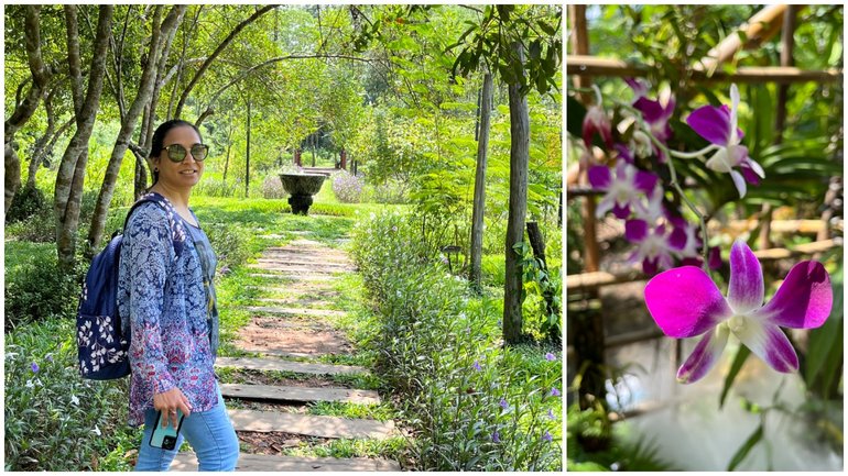 Posing in Angkor Botanical Garden, Siem Reap