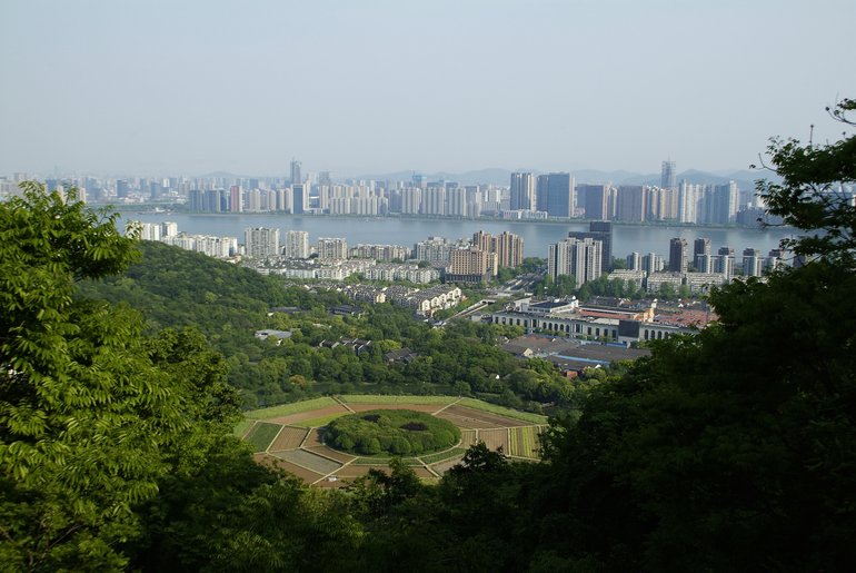 View over Eight Diagram Field and River Qiantang from Jade Emperor Hill