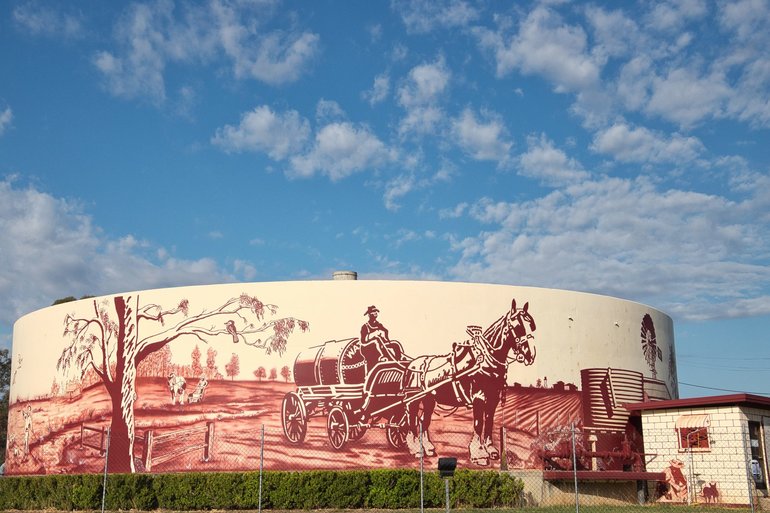 The Milmerran Water Tank from the rest area