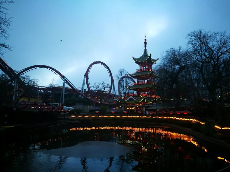 Tivoli gardens at night