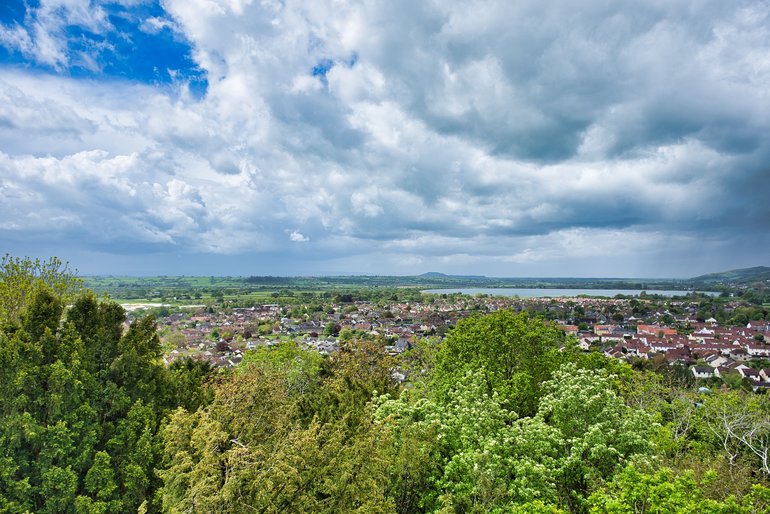 One of the views from the top of the Lookout. Cheddar and Cheddar Reservoir are below