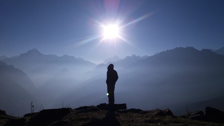 Sunrise at campsite of Taali