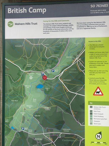 Map showing the walk up to the beacon
