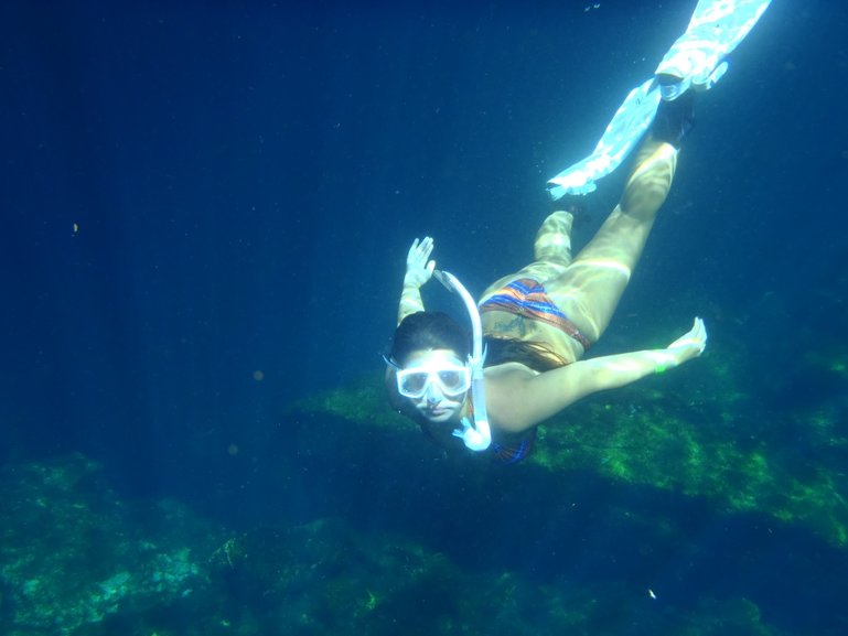 Bianca free diving cenotes