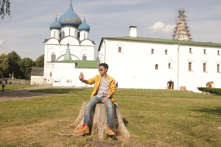 Here's me taking a selfie at one of the churches in Suzdal, Russia